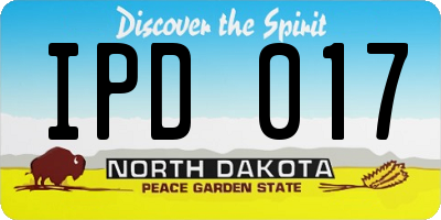 ND license plate IPD017