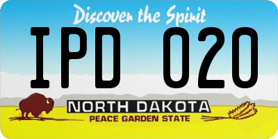 ND license plate IPD020