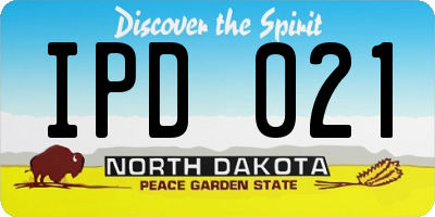 ND license plate IPD021