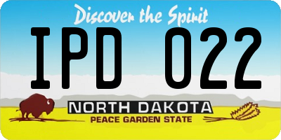 ND license plate IPD022