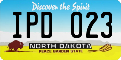 ND license plate IPD023