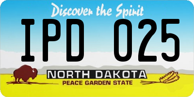 ND license plate IPD025