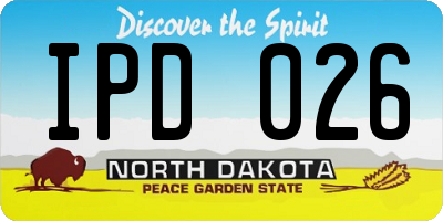 ND license plate IPD026