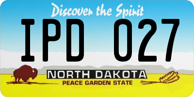 ND license plate IPD027