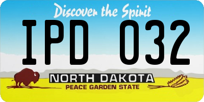 ND license plate IPD032