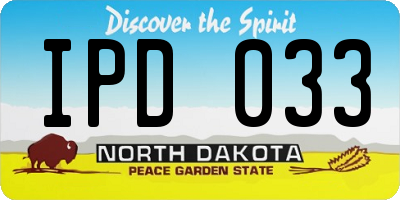 ND license plate IPD033