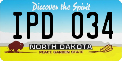 ND license plate IPD034