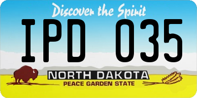 ND license plate IPD035