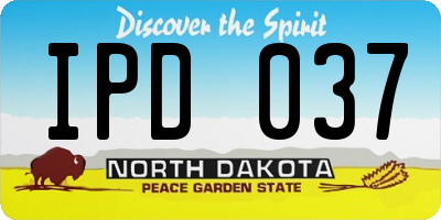ND license plate IPD037