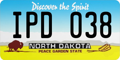 ND license plate IPD038