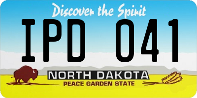 ND license plate IPD041