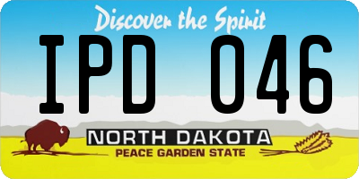 ND license plate IPD046
