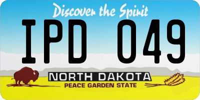 ND license plate IPD049