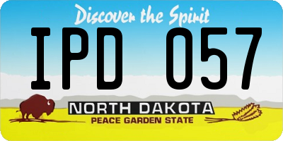 ND license plate IPD057