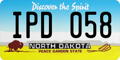 ND license plate IPD058