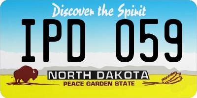 ND license plate IPD059