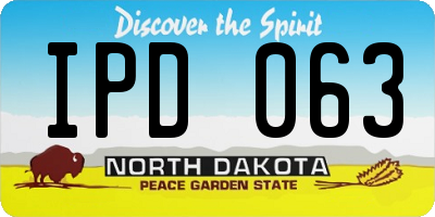 ND license plate IPD063