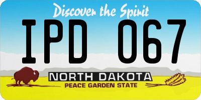 ND license plate IPD067