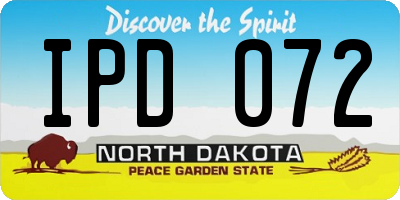 ND license plate IPD072