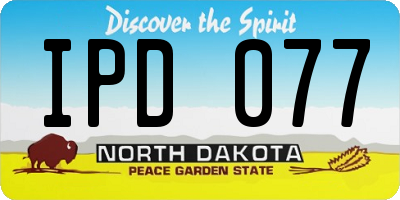 ND license plate IPD077