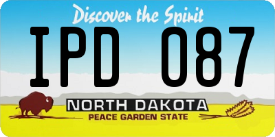 ND license plate IPD087