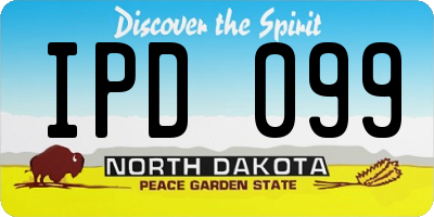 ND license plate IPD099