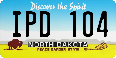 ND license plate IPD104