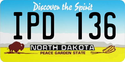 ND license plate IPD136
