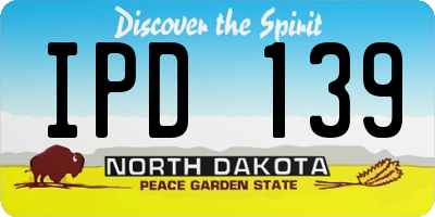 ND license plate IPD139