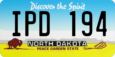 ND license plate IPD194