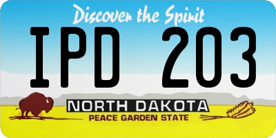 ND license plate IPD203