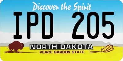 ND license plate IPD205