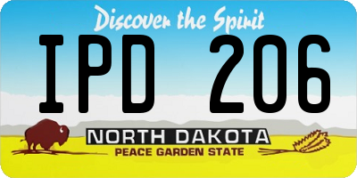 ND license plate IPD206