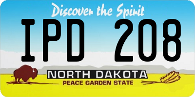 ND license plate IPD208