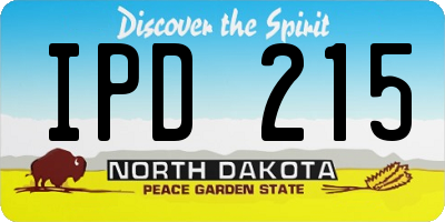 ND license plate IPD215