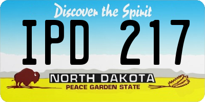 ND license plate IPD217