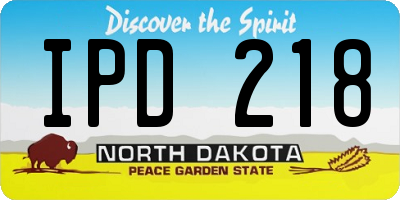ND license plate IPD218