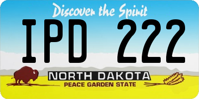 ND license plate IPD222