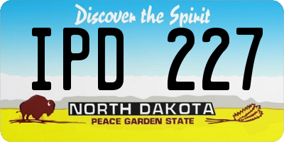 ND license plate IPD227