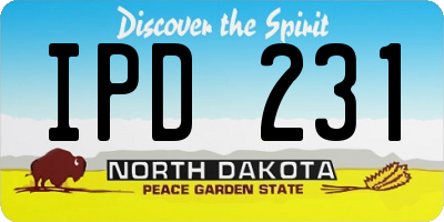 ND license plate IPD231