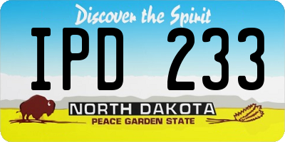 ND license plate IPD233