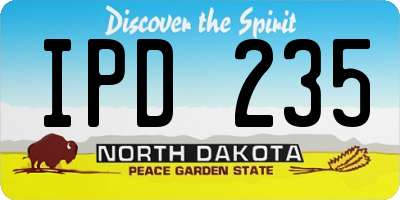 ND license plate IPD235