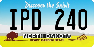 ND license plate IPD240