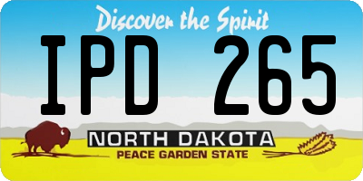 ND license plate IPD265