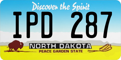 ND license plate IPD287