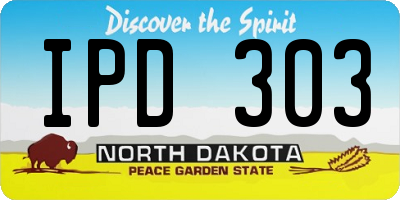 ND license plate IPD303