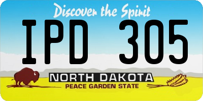 ND license plate IPD305