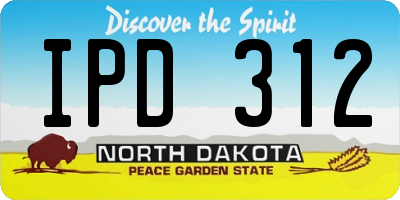 ND license plate IPD312