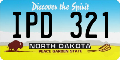 ND license plate IPD321