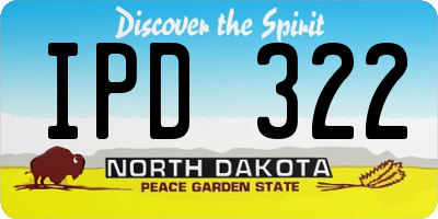 ND license plate IPD322